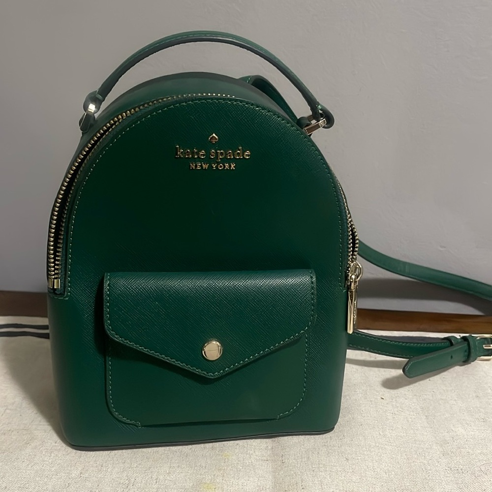 Kate Spade Schuyler Saffiano Mini Backpack Deep Jade Green